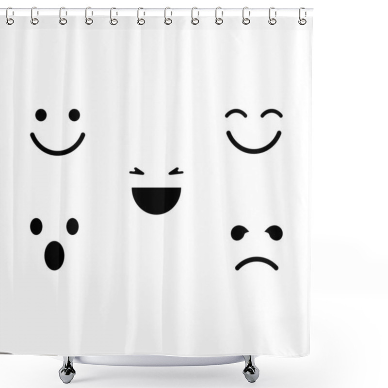 Personality  Black Smile Icon On White Background, Emotion Collection, Vector Illustration Shower Curtains