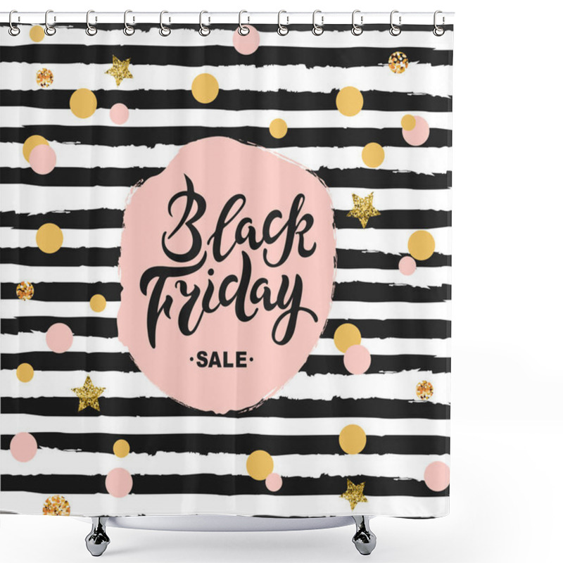 Personality  Black Friday Sale Hand Drawn Lettering.  Shower Curtains