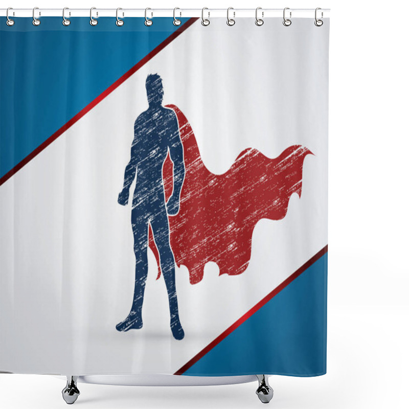 Personality  Super Hero Man Standing Shower Curtains