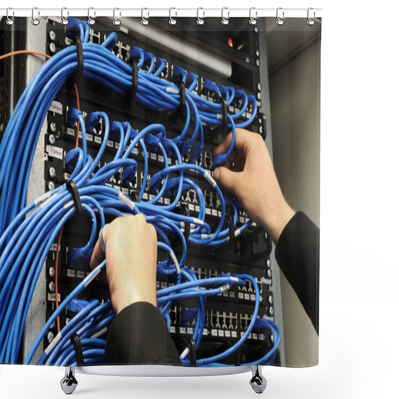 Personality  Server Room With Equipments Shower Curtains