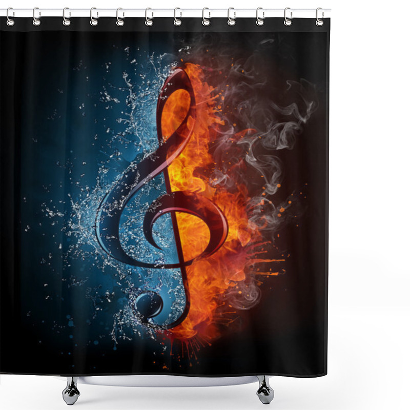 Personality  Treble Clef Shower Curtains