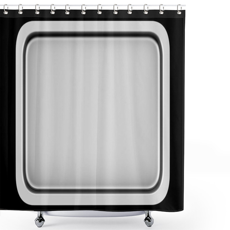 Personality  Top View Of Metallic Baking Dish Isolated On Black Background Shower Curtains