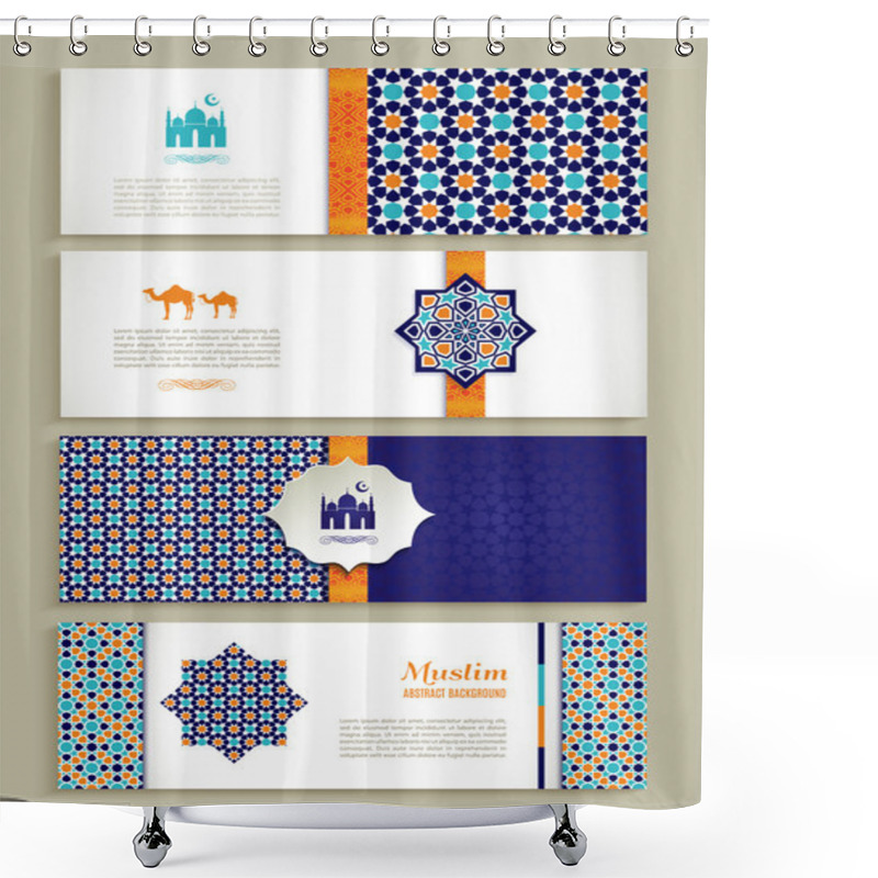 Personality  Banners Set Of Arabian Design Shower Curtains