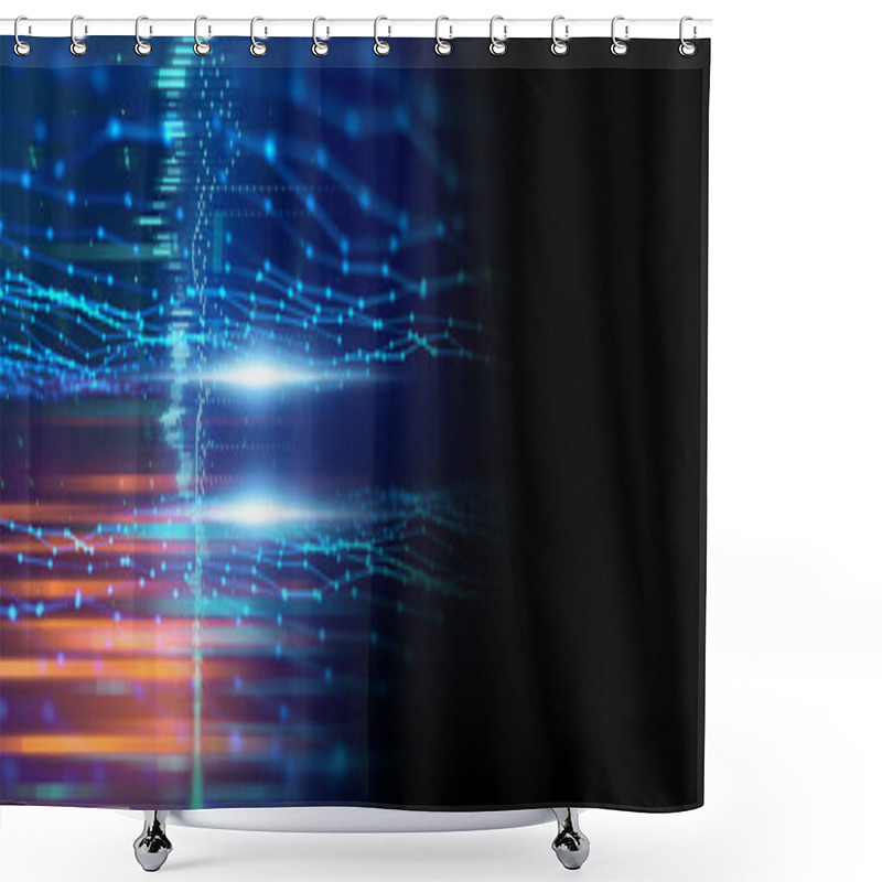 Personality  Blur Image Of  Fiber Optics Lights Abstract Background For Use As Technology Internet Banne Shower Curtains