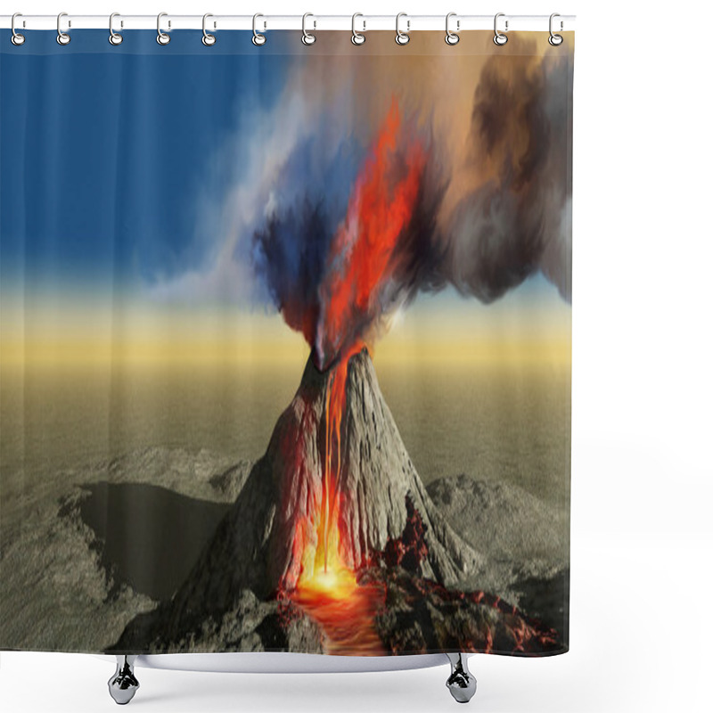 Personality  Volcano Smoke Shower Curtains