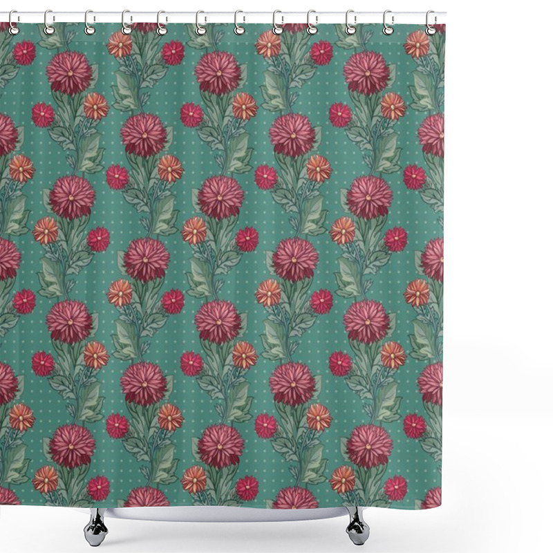 Personality  Seamless Vector Illustration. Chrysanthemum Pattern Shower Curtains