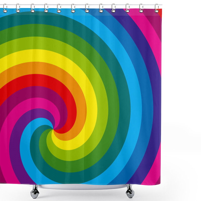 Personality  Rainbow Swirl Background. Vector. Shower Curtains