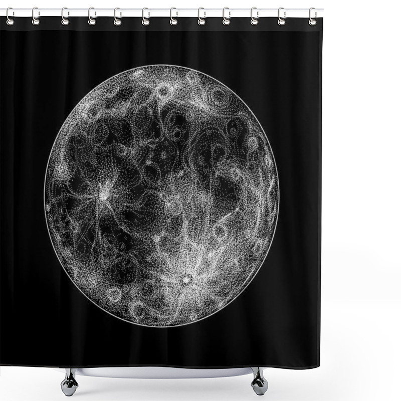 Personality  Full Moon Illustration Shower Curtains