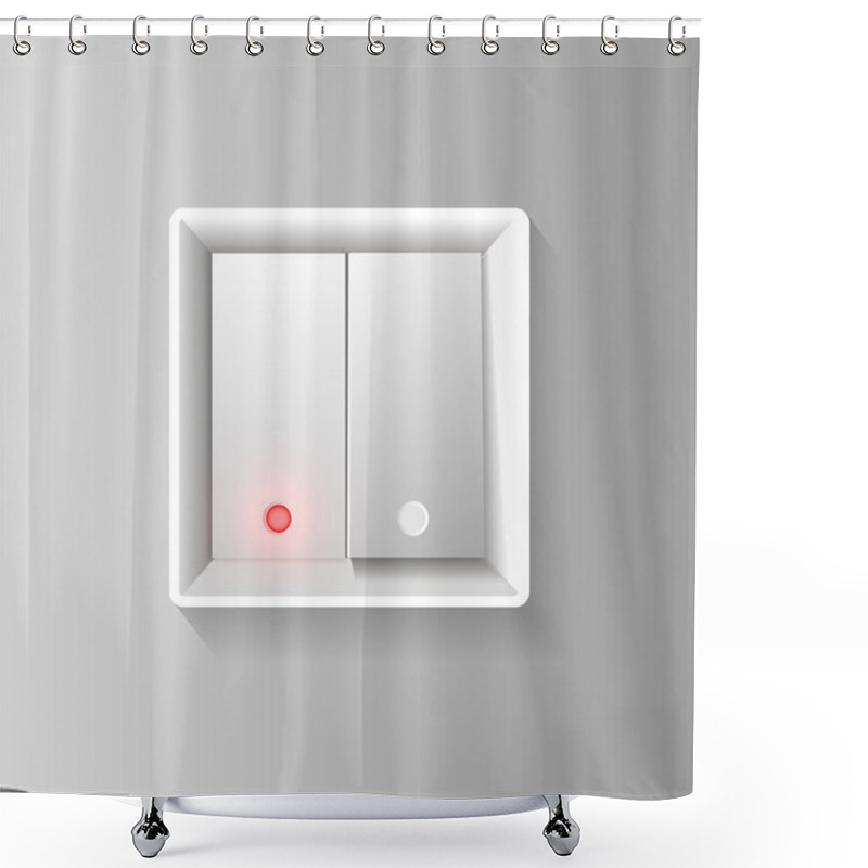 Personality  Switch On Wall.  Vector Illustration.  Shower Curtains