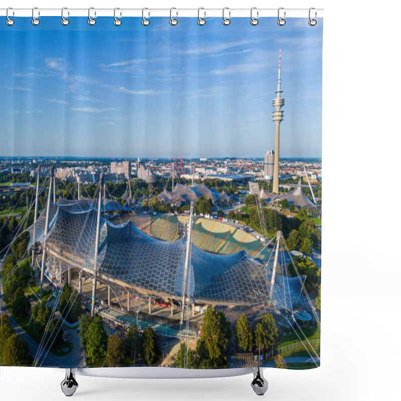 Personality  Olympic Park In Munich. At 291 M, The Olympic Tower Is The Tallest Building In The City. Shower Curtains