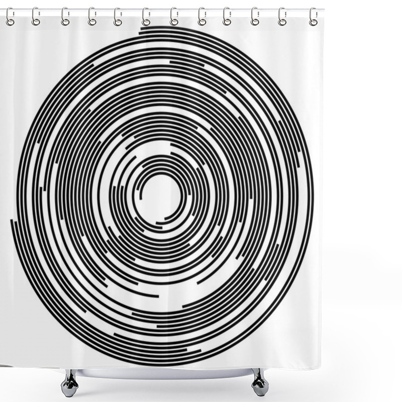 Personality  Abstract Concentric Circles Background Shower Curtains