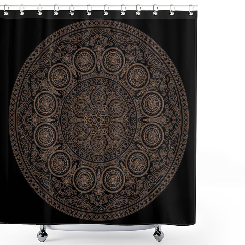 Personality  Delicate Mandala Pattern In Boho Style  Shower Curtains