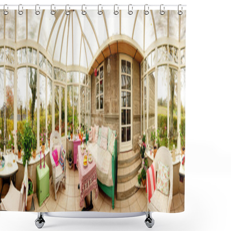 Personality  Consevatory Interior Panoramic Shower Curtains