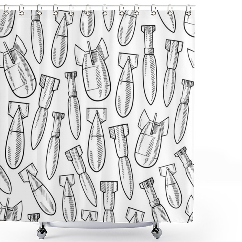 Personality  Seamless Bombs And Shells Vector Background Shower Curtains