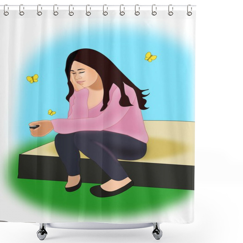 Personality  Young Girl Shower Curtains