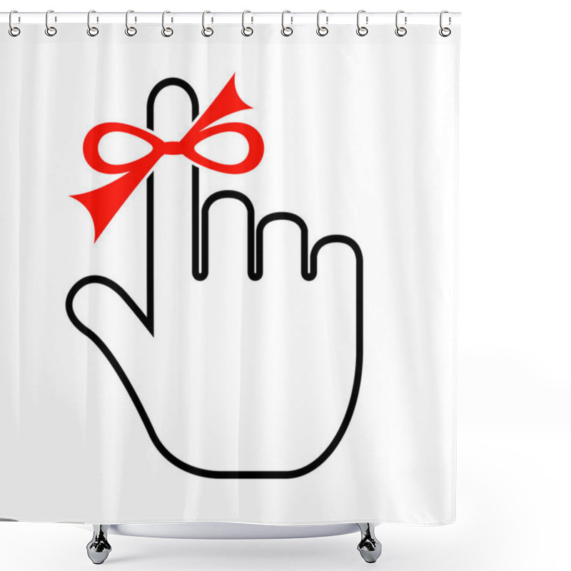 Personality  Finger With Red String Shower Curtains