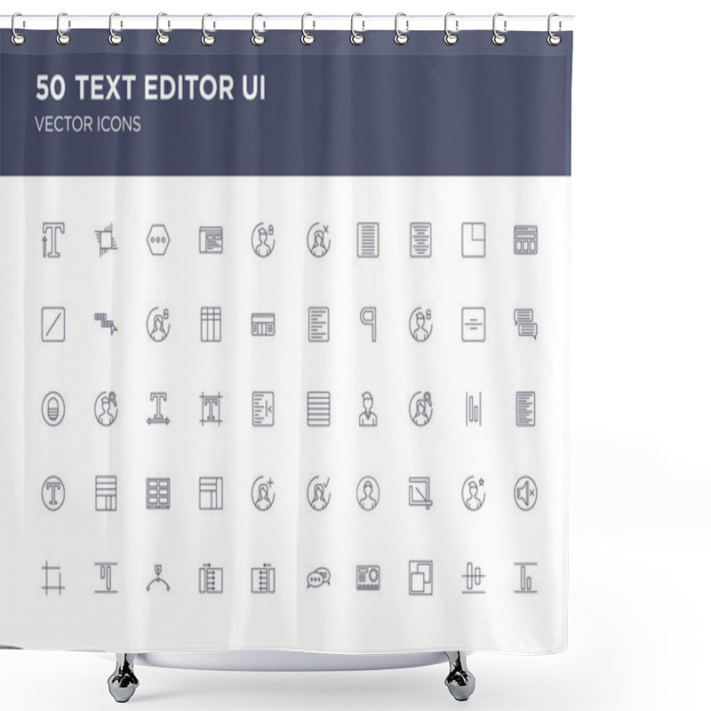 Personality  50 Set Of Text Editor Ui Vector Icons Such As Vertical Alignment Shower Curtains