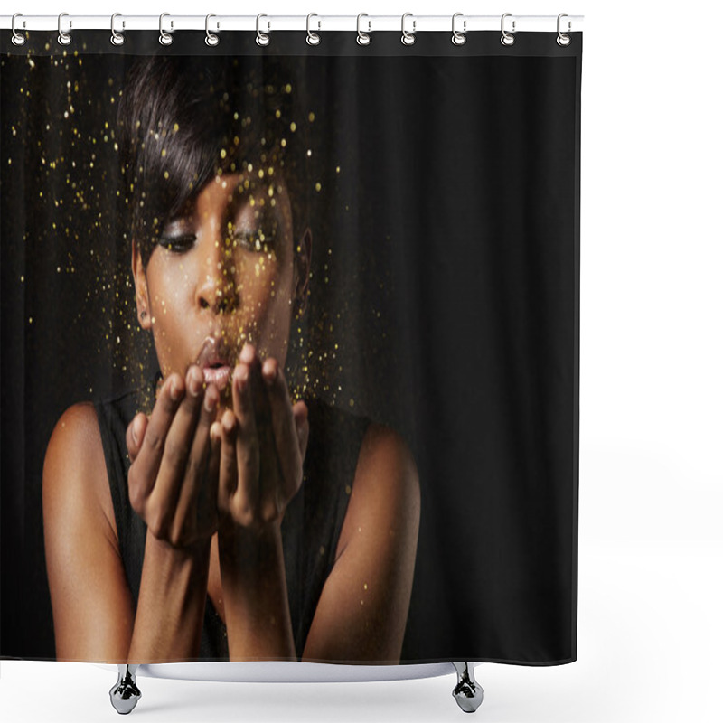 Personality  Beauty Woman Blowing Stardust Shower Curtains