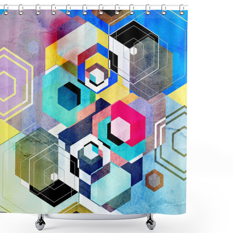 Personality  Bright Abstract Geometric Background Shower Curtains