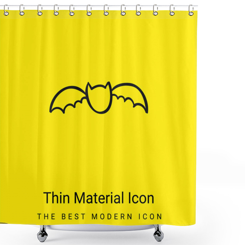 Personality  Bat Outline Minimal Bright Yellow Material Icon Shower Curtains