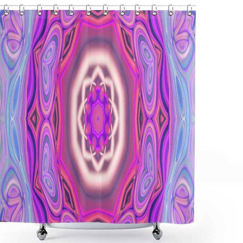 Personality  Part Of Beautiful Mandala With Ornament In Purple And Orange. Esoteric Magic Concept. Shower Curtains