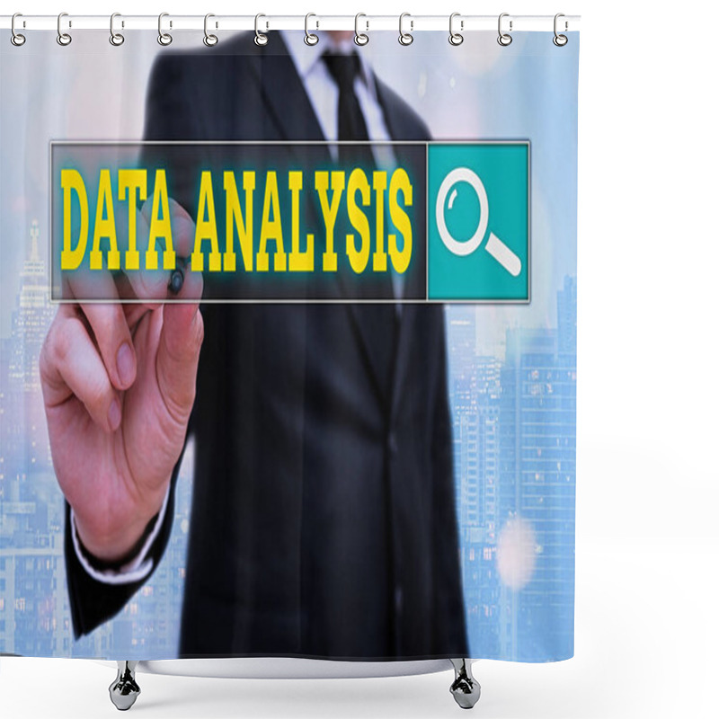 Personality  Word Writing Text Data Analysis. Business Concept For Translate Numbers To Analytical Conclusion Forecasting. Shower Curtains