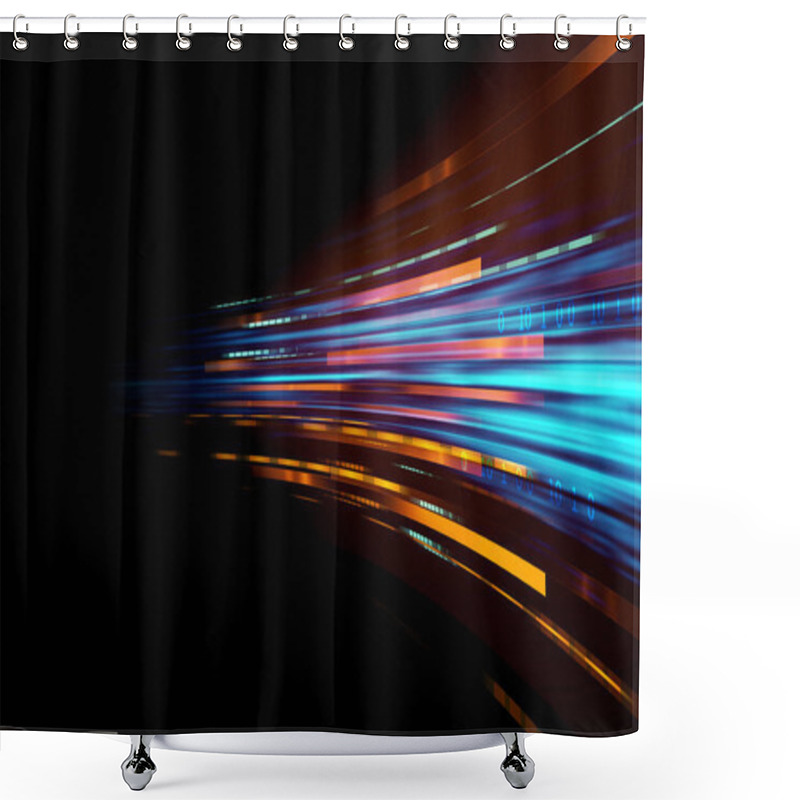 Personality  Abstract  Futuristic Infographic With Visual Data Complexity , Represent Big Data Concept, Node Base Programming  Shower Curtains