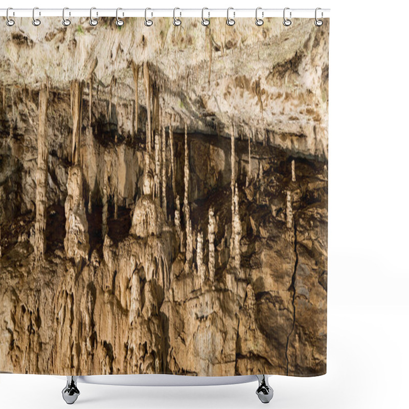 Personality  Punkva Cave In The Moravian Karst Area Near Brno, Czech Republic. An Incredible Stalactite In The Moravian Karst Shower Curtains