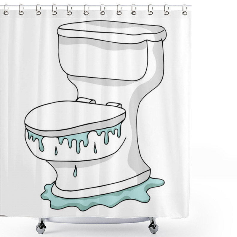 Personality  Overflowing Toilet Shower Curtains