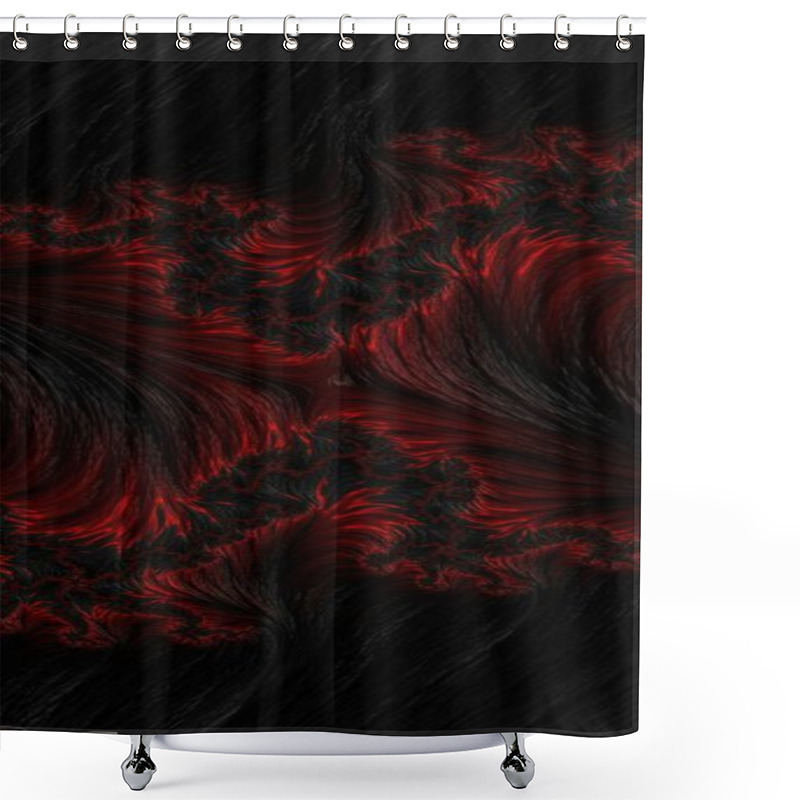 Personality  Abstract Art Featuring Swirling Red Patterns On A Dark Background. Shower Curtains