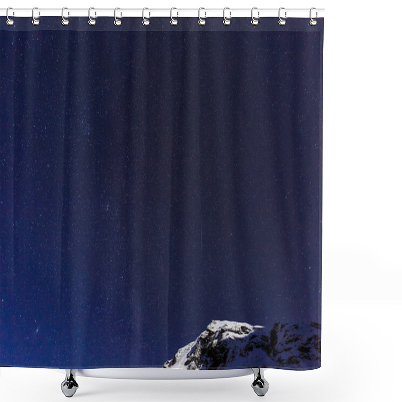 Personality  Landscape With Mountains And Blue Sky In Winter Night Shower Curtains