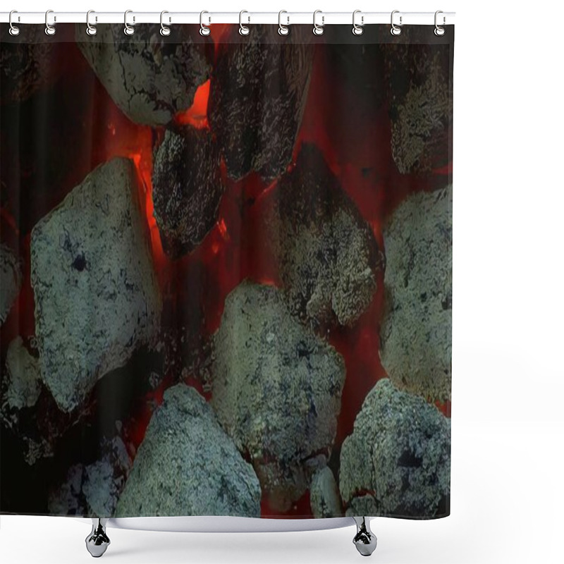 Personality  Molten Lava Flow With Intense Fire In Natural Background Shower Curtains