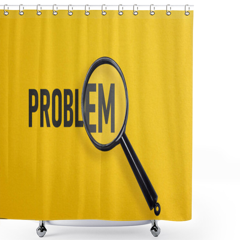 Personality  Identify The Problem Is Shown Using The Text And Photo Of The Magnifying Glass. Shower Curtains