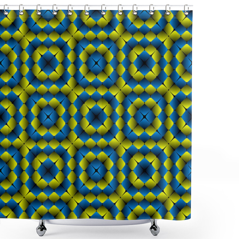 Personality  Bulge Rhombuses Optical Illusion Vector Seamless Pattern Shower Curtains