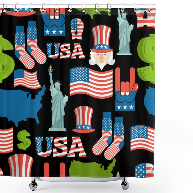 Personality  America Symbols Patriotic Pattern. USA National Ornament. State  Shower Curtains