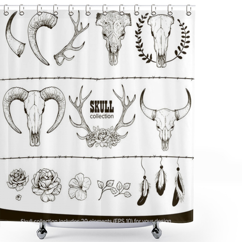 Personality  Cow Skull Collection Shower Curtains