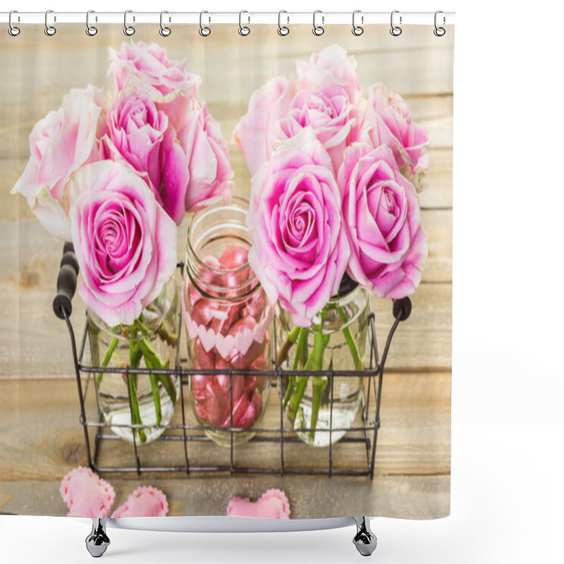 Personality  Beautiful Pink Roses Shower Curtains