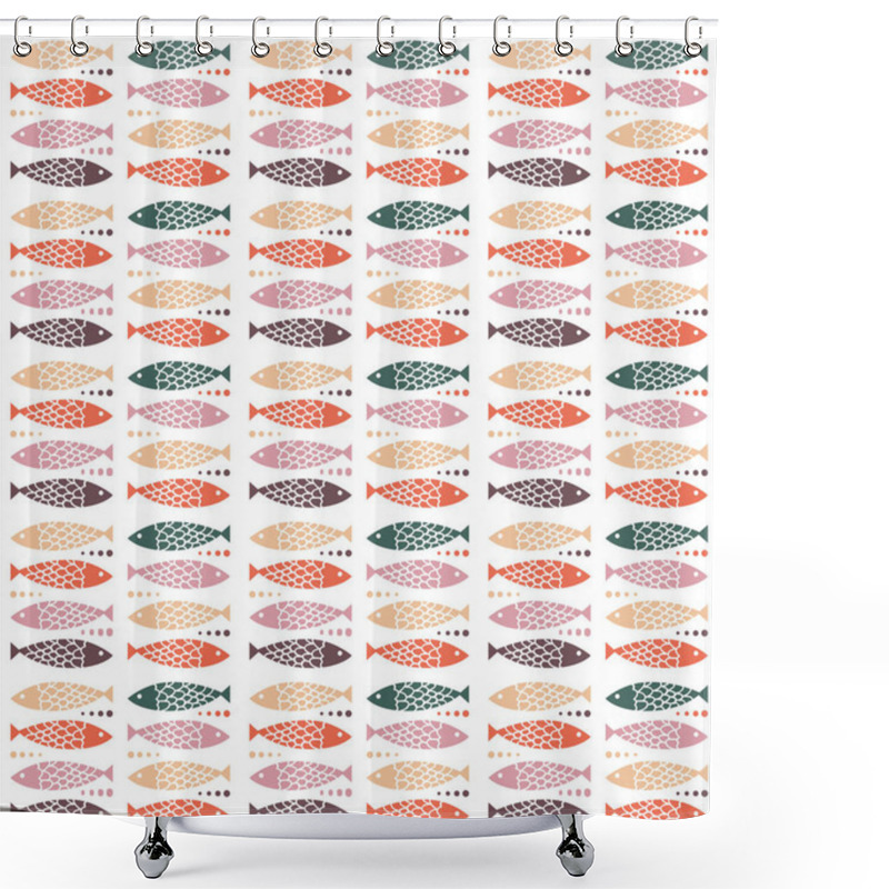 Personality  Fish Pattern Seamless Background Shower Curtains