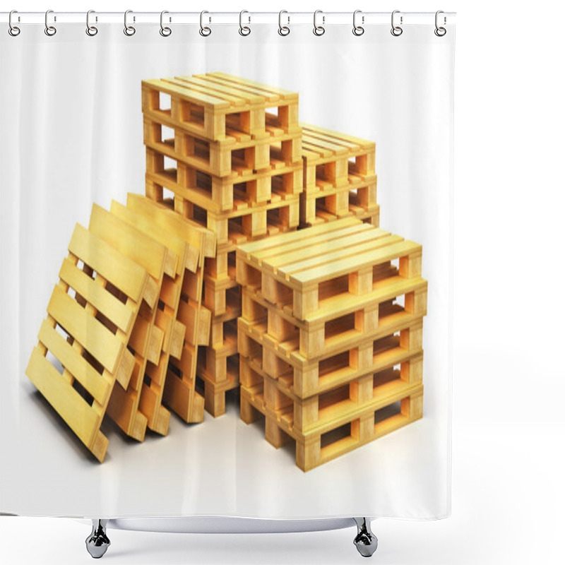 Personality  Stacks Of Wooden Shipping Pallets Shower Curtains