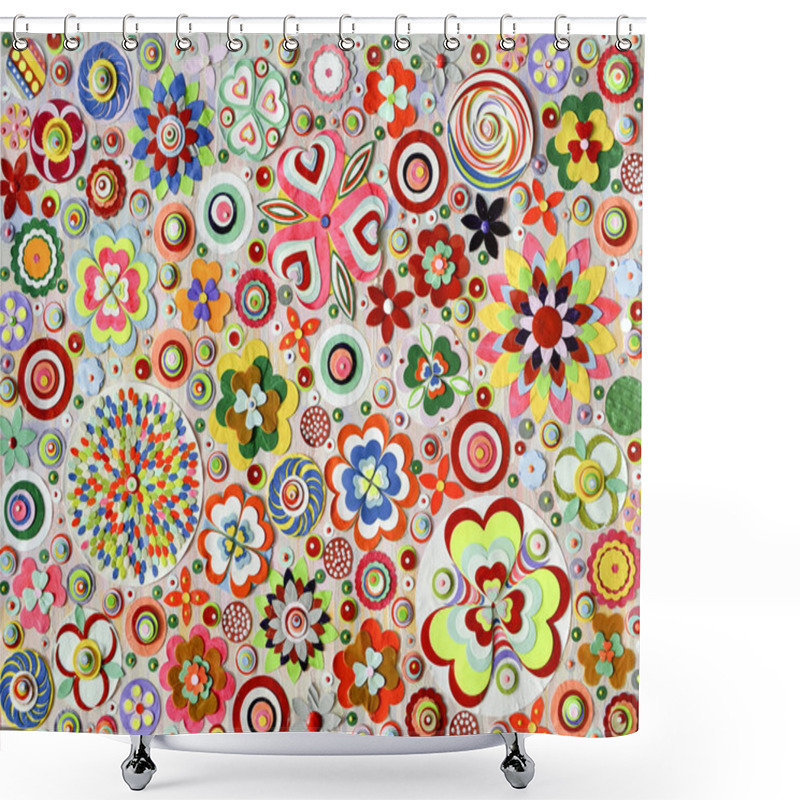 Personality  Abstract Background Of Flowers Shower Curtains