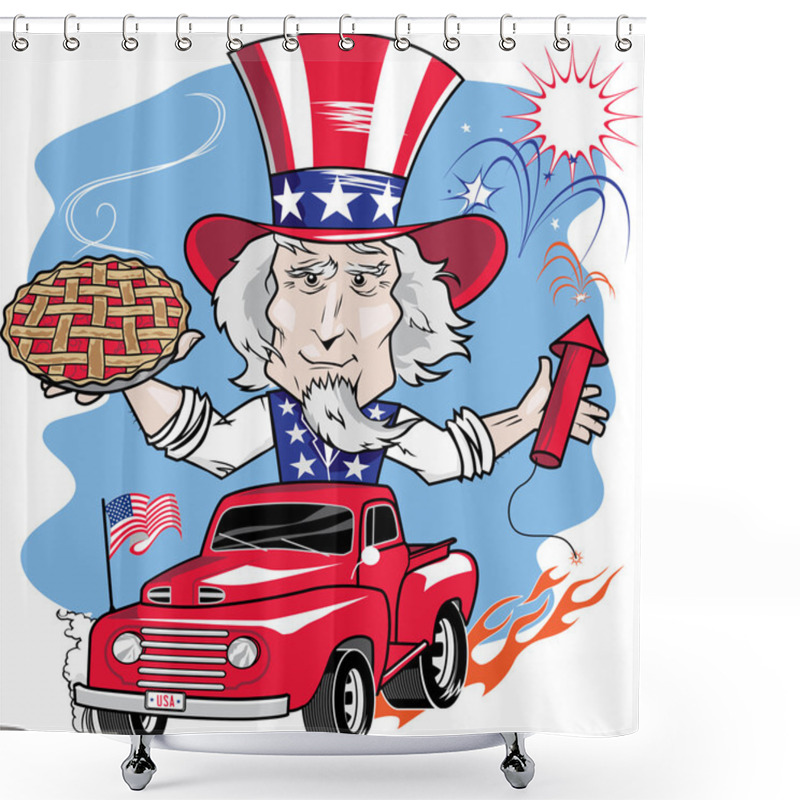 Personality  Uncle Sam Parade Shower Curtains