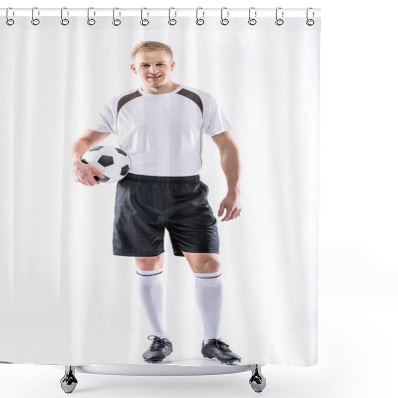 Personality  Soccer Player Exercising With Ball Shower Curtains