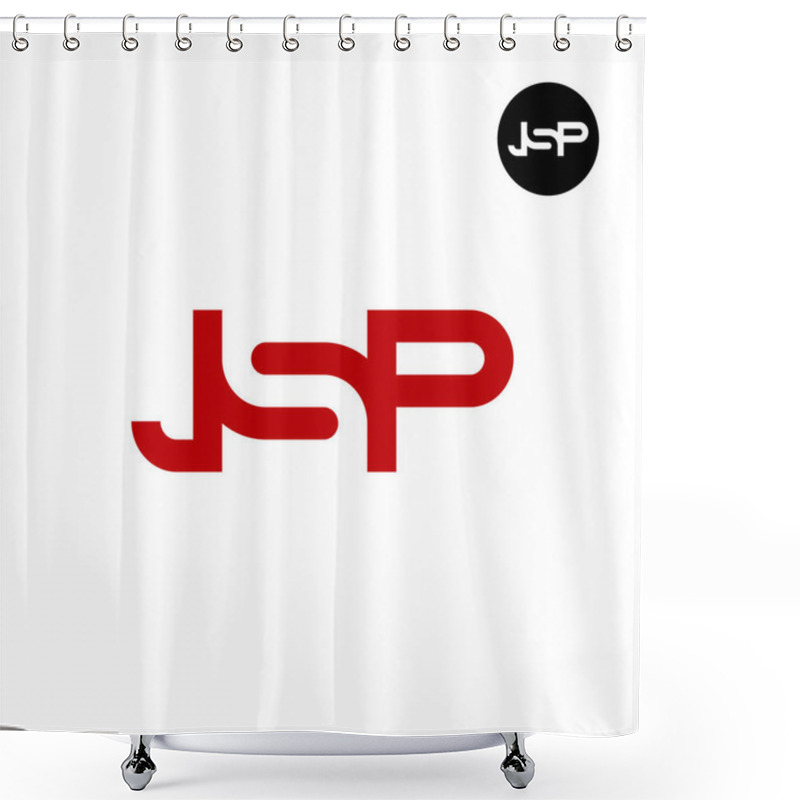 Personality  Letter JSP Logo Negative Space Shower Curtains