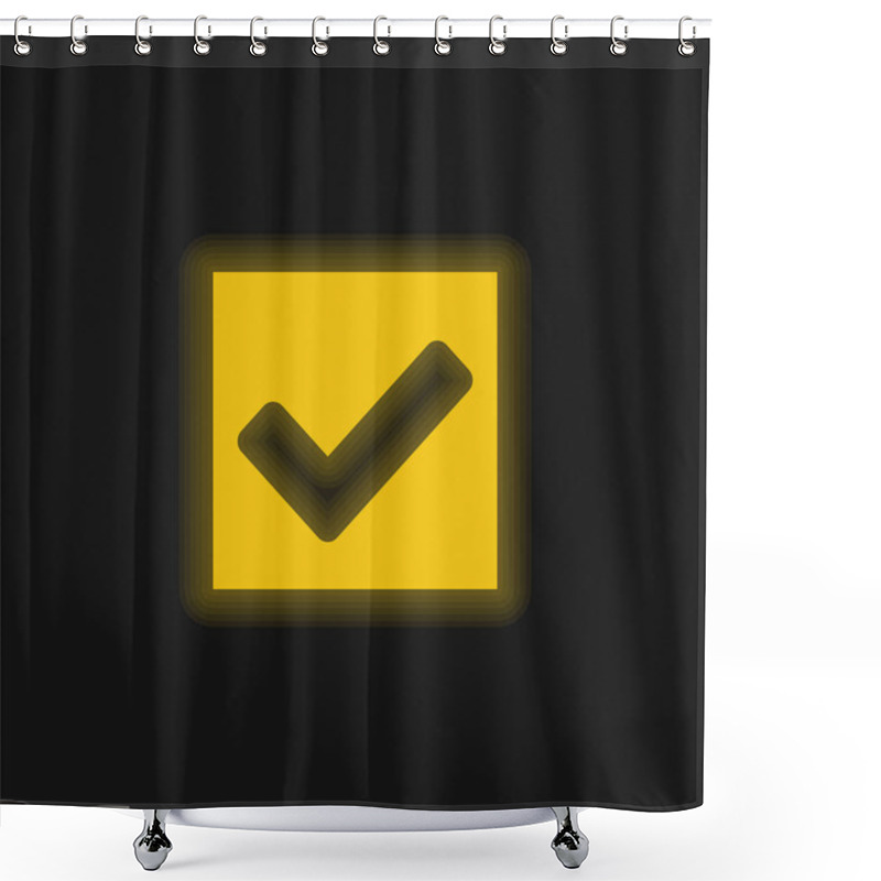 Personality  Accept Yellow Glowing Neon Icon Shower Curtains