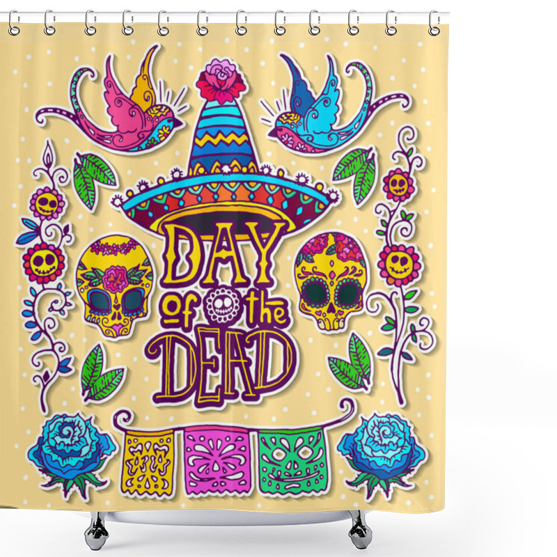 Personality  Day Of The Dead Design Template Shower Curtains