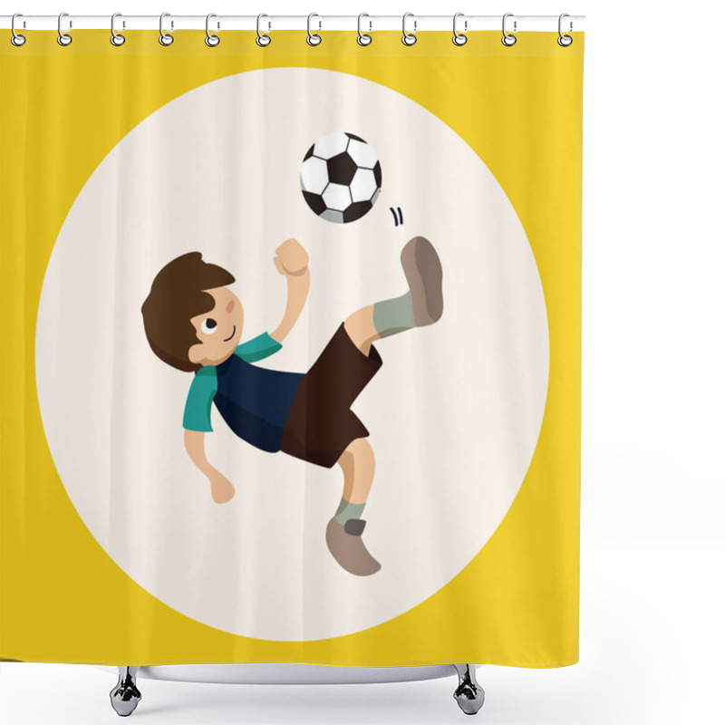 Personality  Sport Soccer Player Theme Elements Vector,eps Shower Curtains