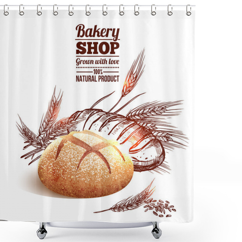 Personality  Bakery Sketch Concept Shower Curtains