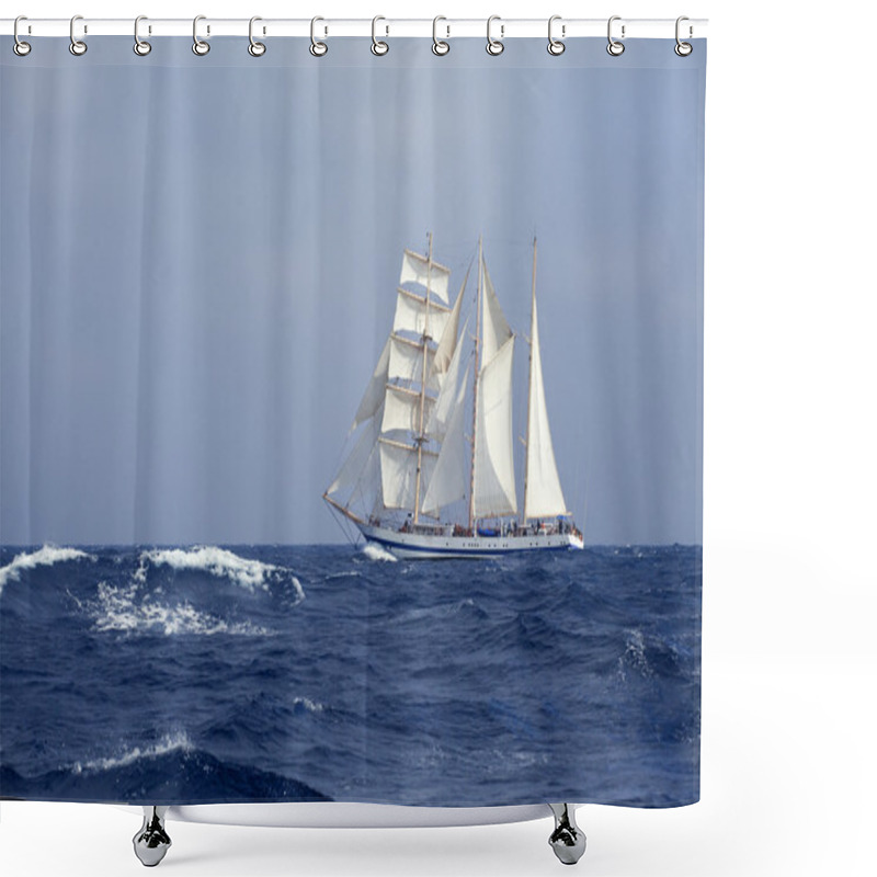 Personality  Tall Ship In The Sea Shower Curtains