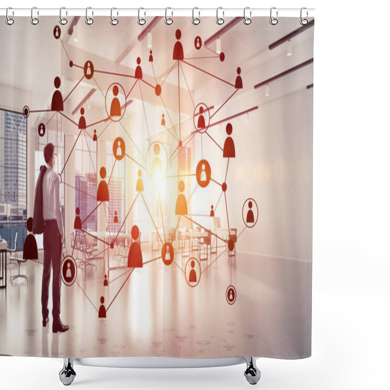 Personality  Networking And Social Communication Concept   Shower Curtains