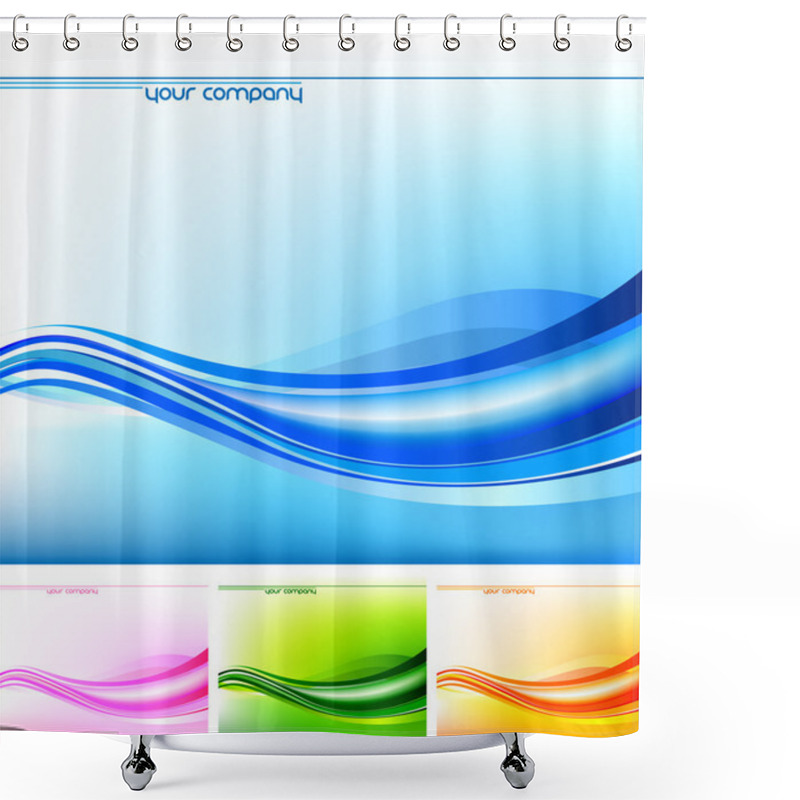 Personality  Abstract Waves - Vector Card Design Shower Curtains